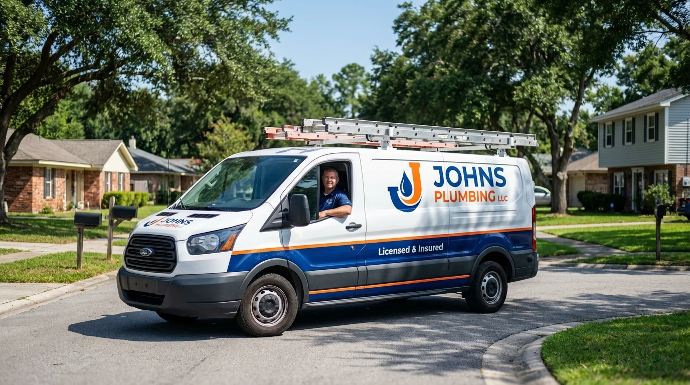 Johns Plumbing LLC service van in Willow Street, PA
