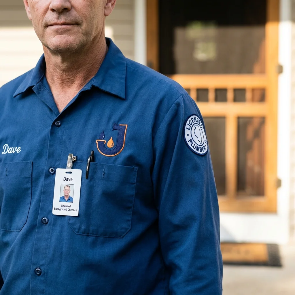 Licensed plumber showing ID badge in Willow Street, PA