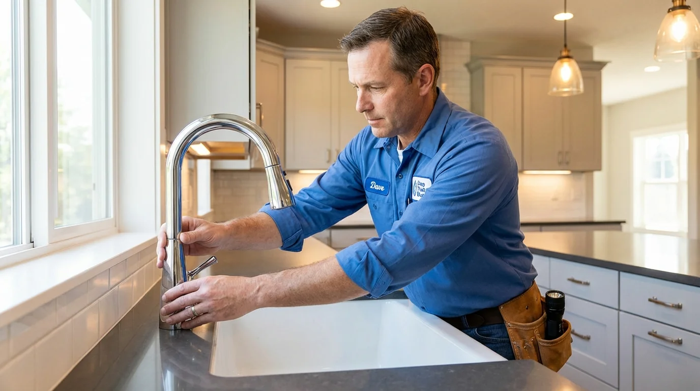 Kitchen faucet installation by Johns Plumbing LLC in Willow Street