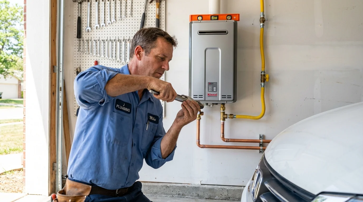 Tankless water heater installation by a Johns Plumbing LLC plumber in Willow Street